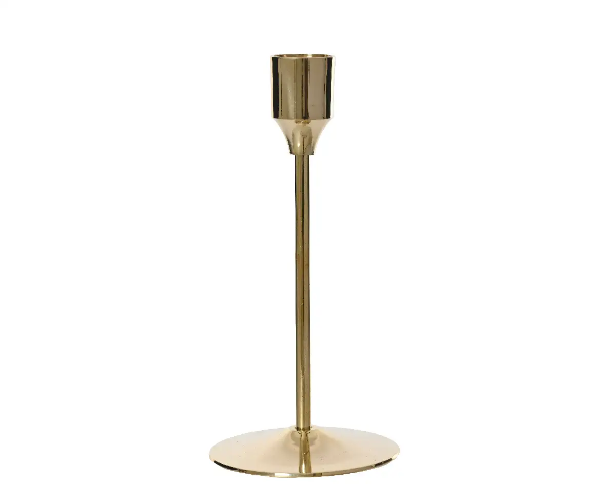 Kandelaar goud messing 20,5 cm (per stuk)