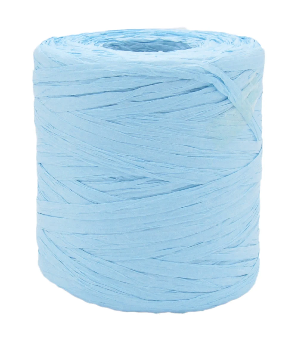 Raffia lint lichtblauw 5 mm rol (200 meter)