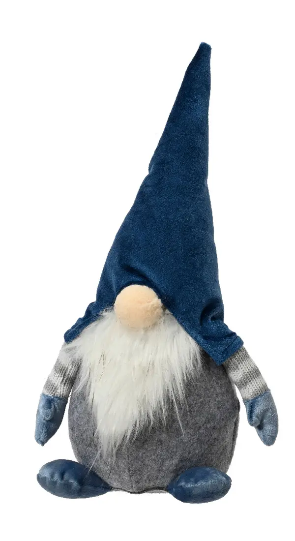 Gnome kerstkabouter grijs blauw 30 cm (per stuk)
