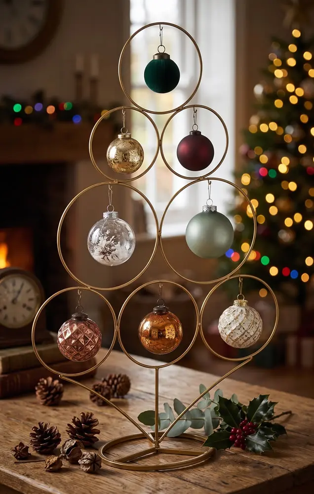 Kerstbalstandaard kerstboom goud metaal 36 x 58 cm (per stuk) Kerstbalstandaard kerstboom goud metaal 36 x 58 cm (per stuk)