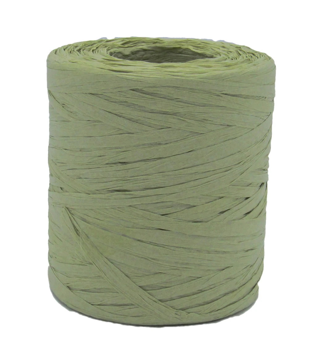 Raffia lint mosgroen 5 mm rol (200 meter)