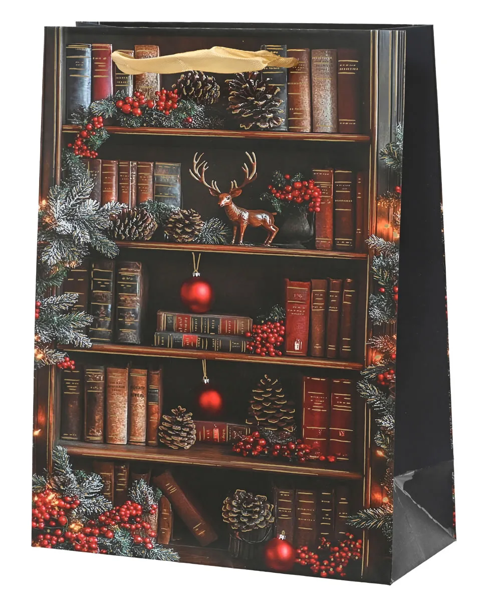 Kersttasjes boekenkast zwart 12 x 6,5 x 16 cm (6 stuks) Kersttasjes boekenkast zwart 12 x 6,5 x 16 cm (6 stuks)