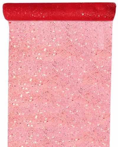 Tafelloper glitter rood 30 cm (5 meter)