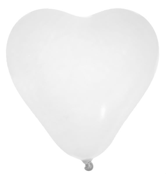Ballonnen hart wit 25 cm (8 stuks)