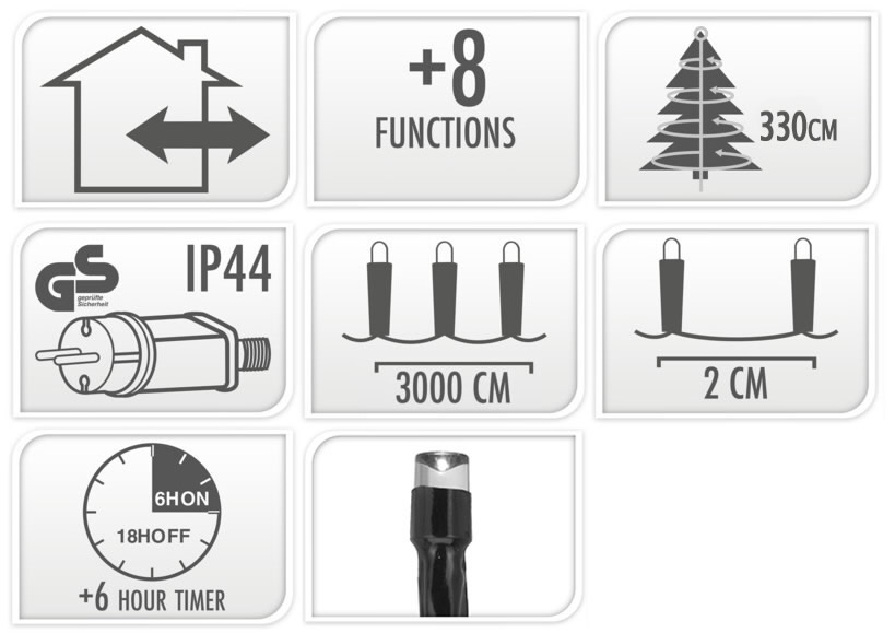 Kerstverlichting warm wit 1500 LED (30 meter)