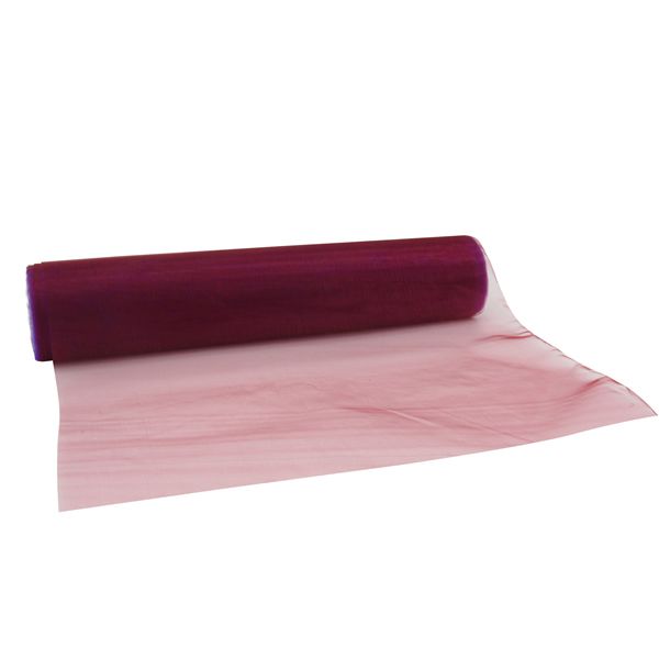 Tafelloper organza bordeaux 28 cm (10 meter)