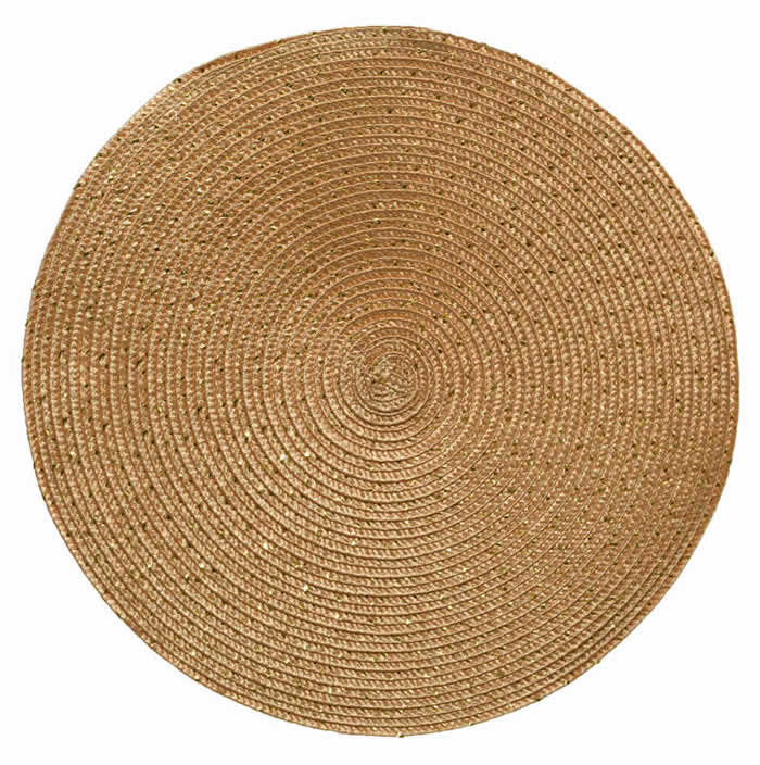 Placemat rond goud 38 cm (1 stuk)