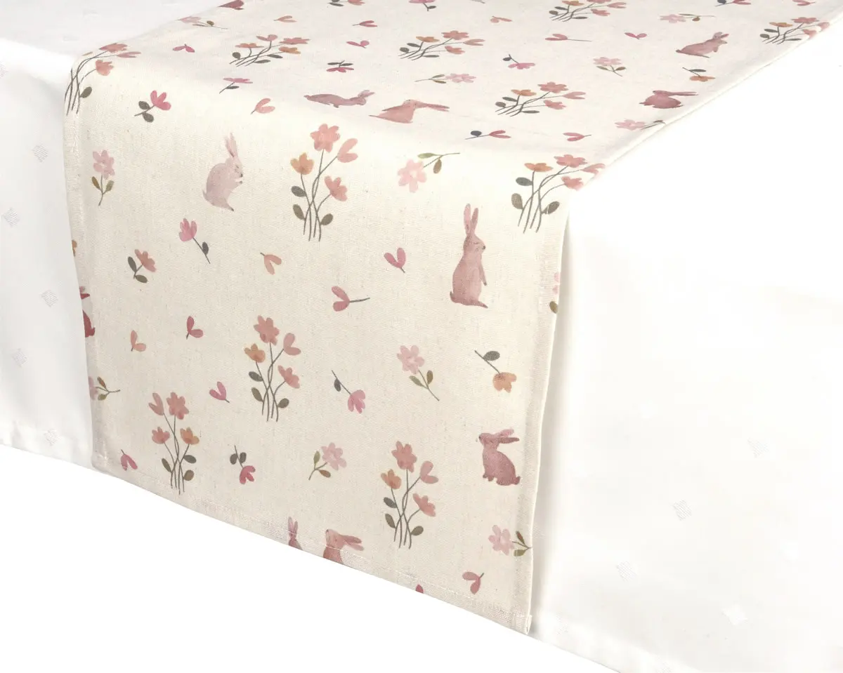 Tafelloper Vrolijk Pasen naturel 32 x 140 cm (per stuk)