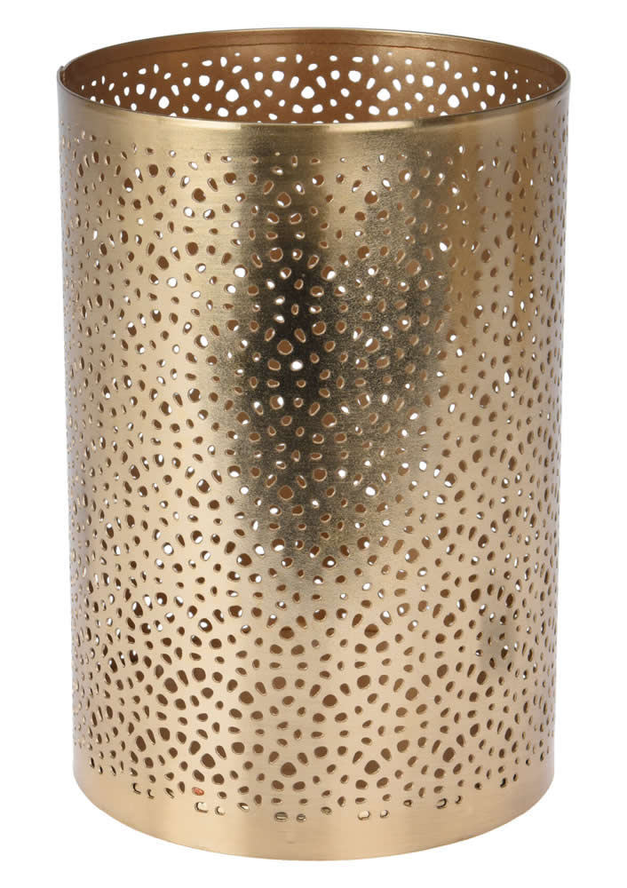 Waxinelichthouder spots goud metaal 15 cm (1 stuk)