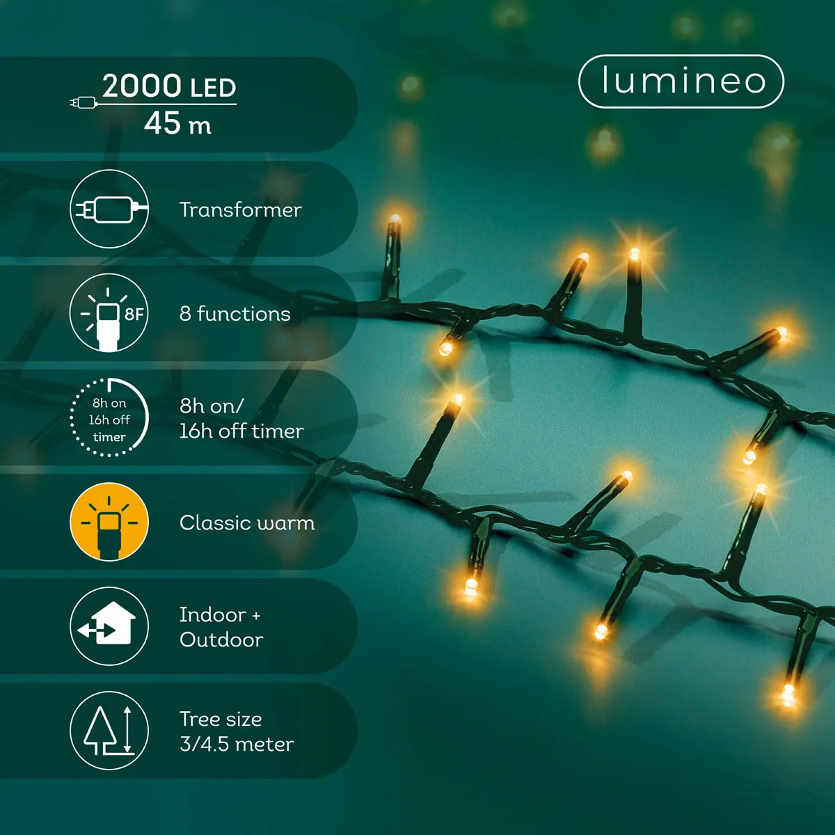 Kerstverlichting classic warm 2000 LED (45 meter) Kerstverlichting classic warm 2000 LED (45 meter)