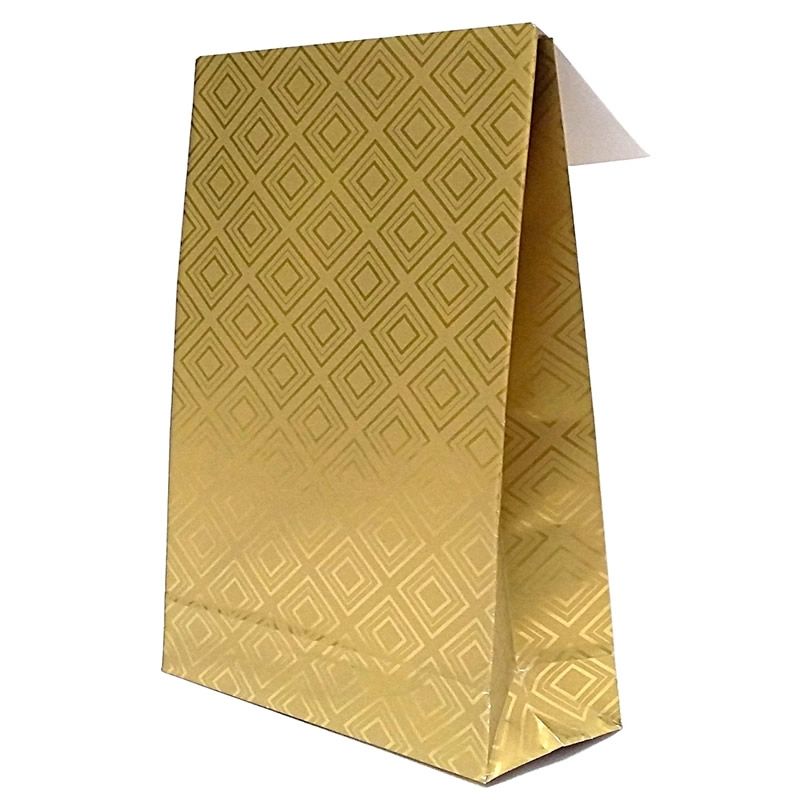 Giftbag tile goud 14 x 23 x 5,5 cm (50 stuks)
