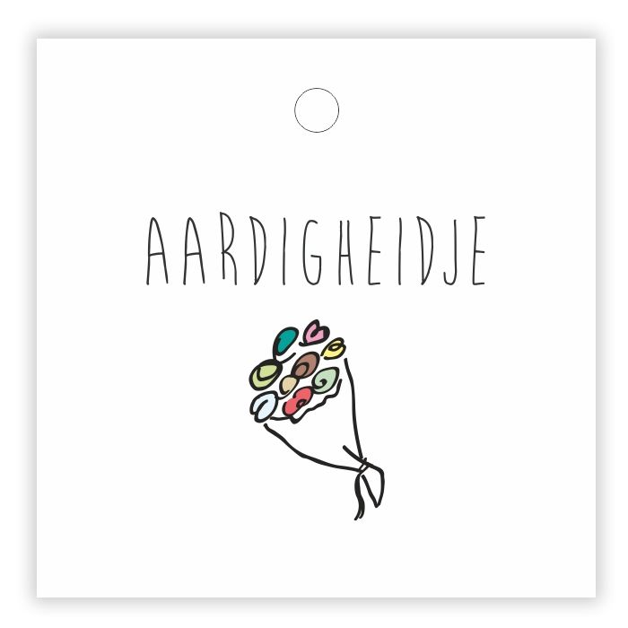 Cadeaukaartje aardigheidje 7 x 7 cm (20 stuks)