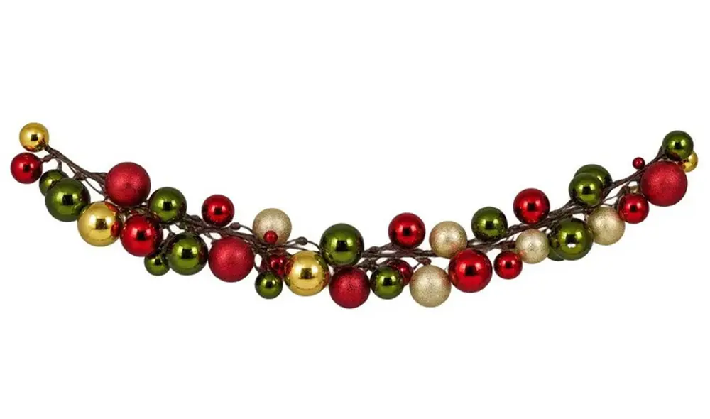 Kerstballen slinger rood goud groen 180 cm (per stuk)
