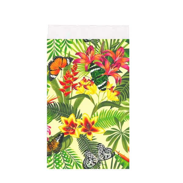 Papieren zakjes bloemen & vlinders 17 x 25 cm (200 stuks)