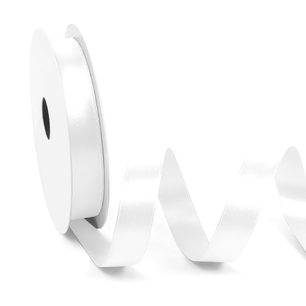 Satijnlint 15 mm wit (25 meter)