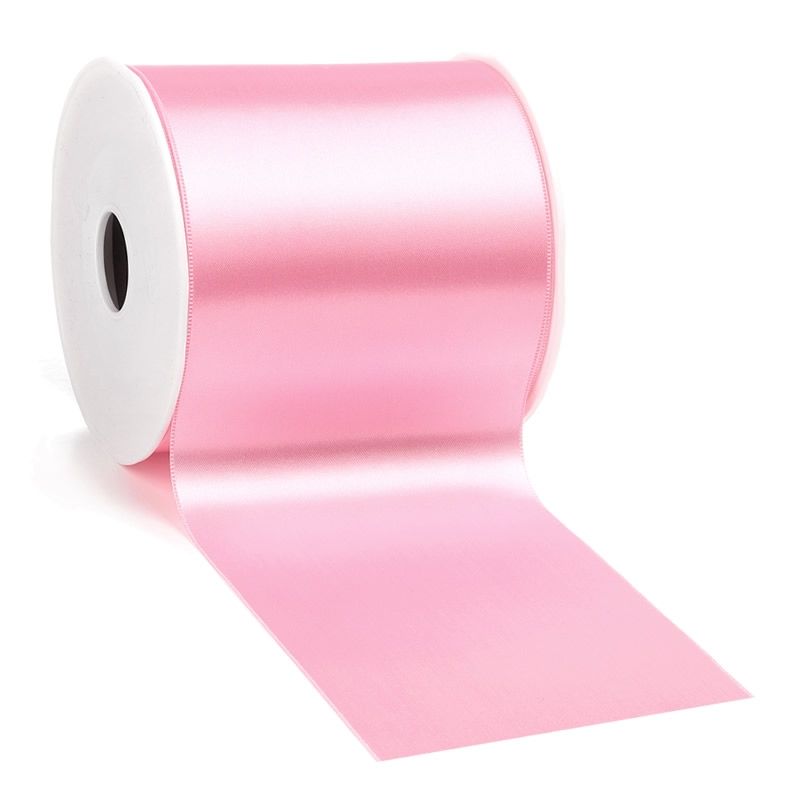 Satijnlint 100 mm roze (25 meter)