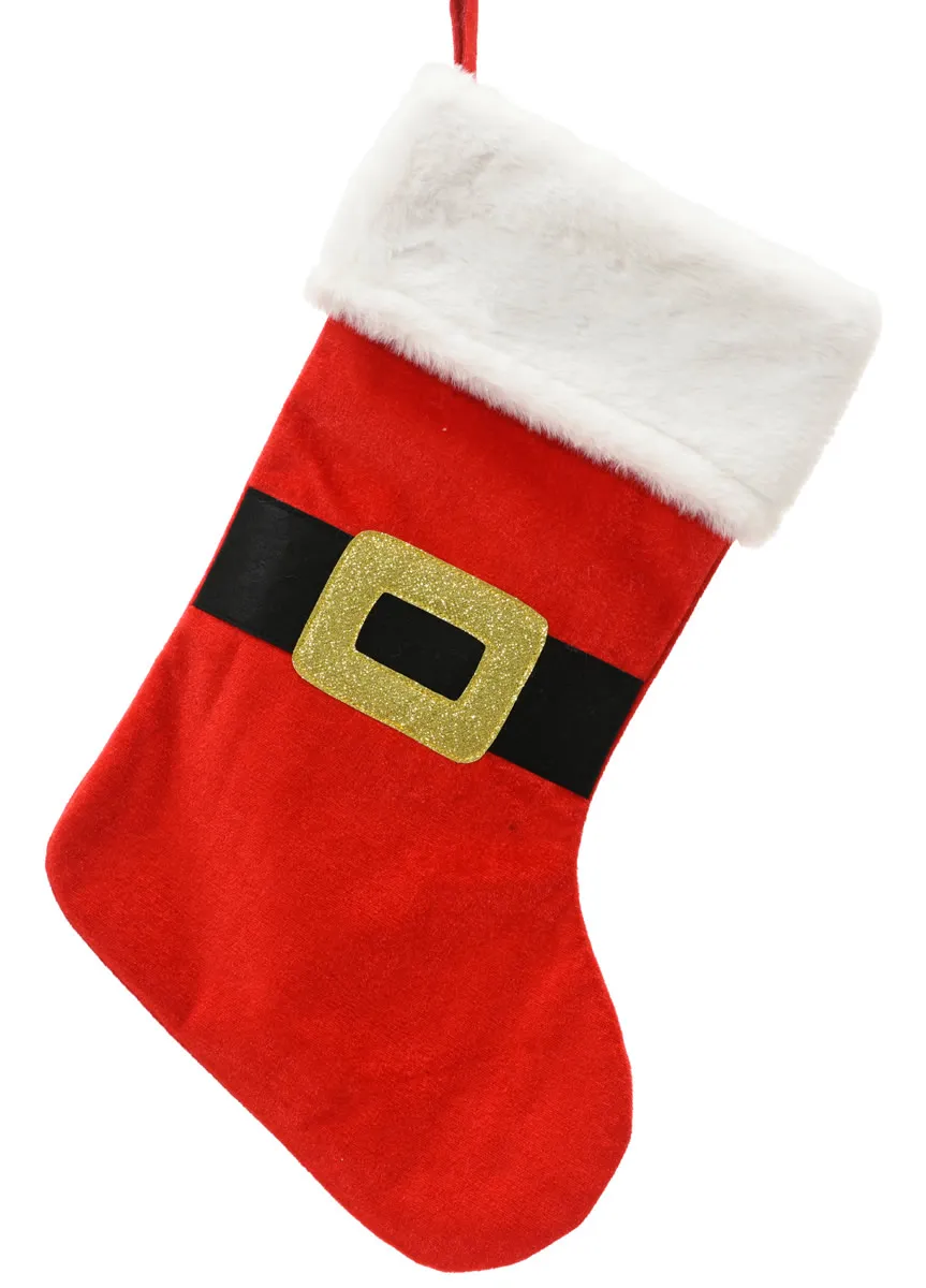 Kerstsok laars van Kerstman rood 43 cm (per stuk) Kerstsok laars van Kerstman rood 43 cm (per stuk)