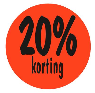 Kortingsetiket 20% 35 mm (500 stuks)