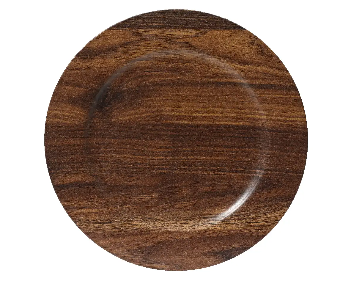 Onderbord hout look rond 33 cm (1 stuk)