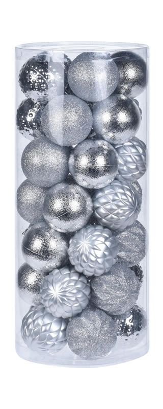 Verloren voeden exegese Kerstballen zilver 6 cm assorti (set 35 stuks)