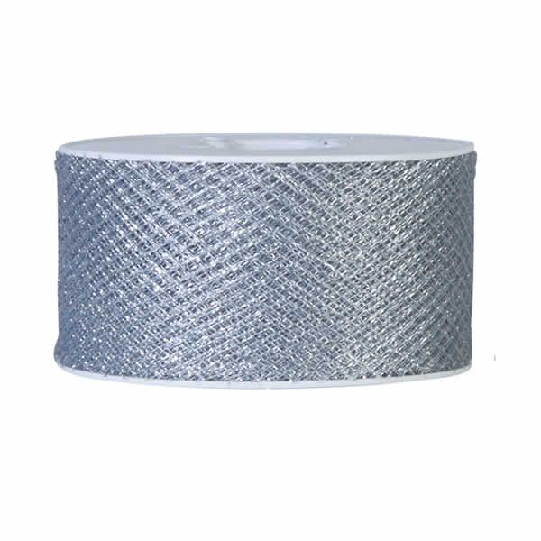 Tule lint zilver metallic 50 mm (20 meter)