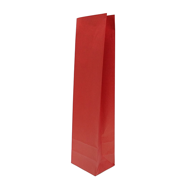 Wijnfleszakken kraft rood 10 x 41 + 8 cm (50 stuks)