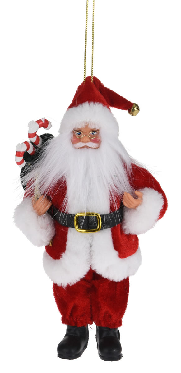 Kerstman hanger met zuurstokjes 20 cm (1 stuk)