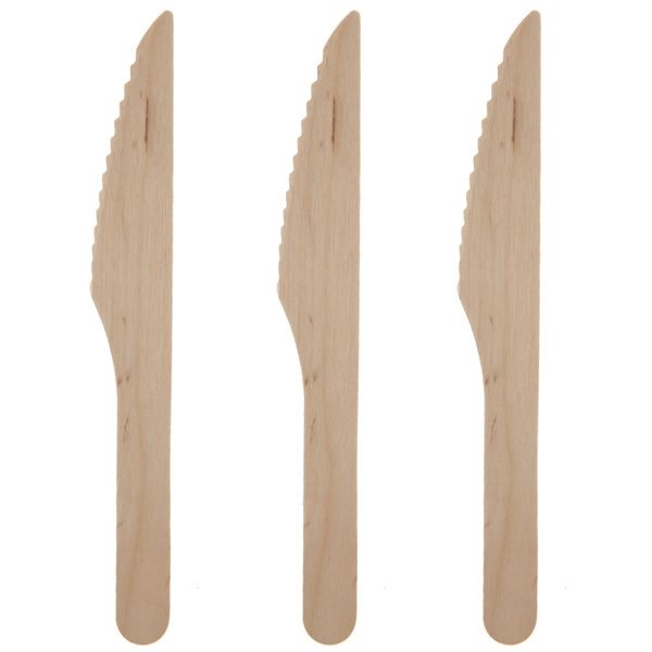 Houten wegwerp messen 16 cm (10 stuks)