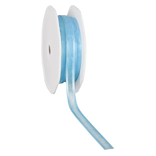 Organza satin edge turquoise 10 mm (50 meter)