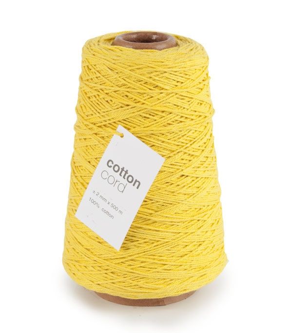 Katoenen koord geel 1 mm (500 meter)