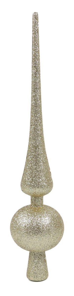 Kunststof Kerstboom piek glitter goud 28 cm (per stuk)