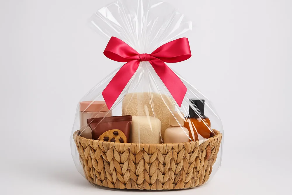 Inpakfolie - Cadeaumand ingepakt