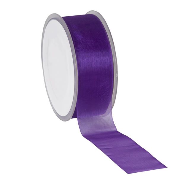 Organza lint paars 38 mm (50 meter)