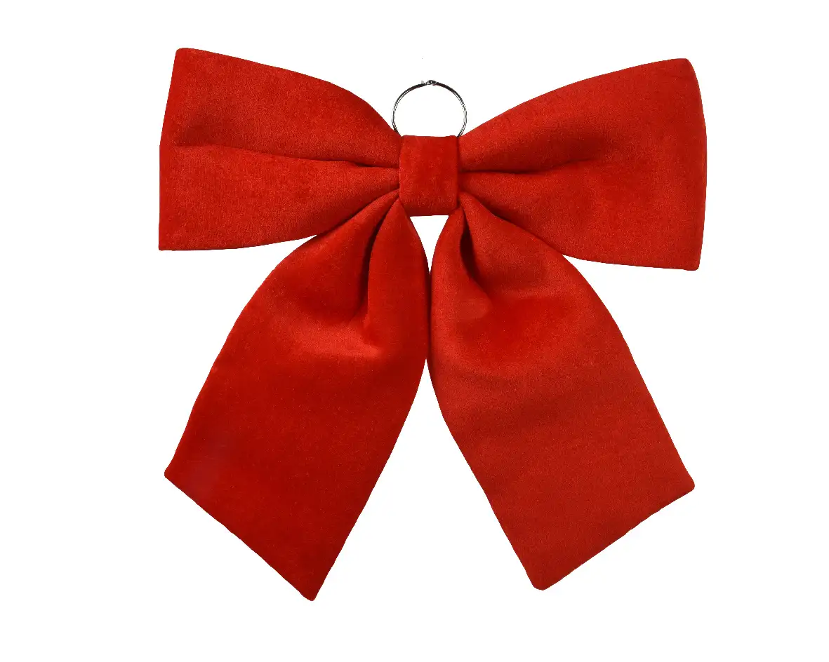 Decoratie strik velvet rood 48 cm XL (per stuk) 