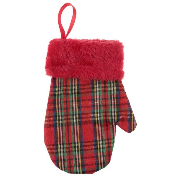 Kerstwant schotse ruit rood groen 11 x 16 cm (2 stuks)