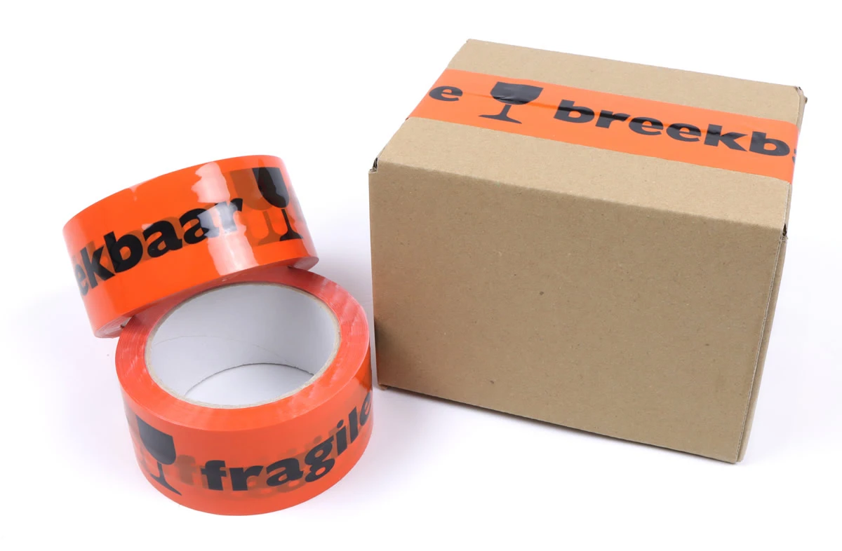 Breekbaar tape oranje 48 mm (66 meter)