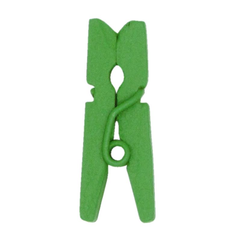 Houten knijper groen 2,5 cm (24 stuks)
