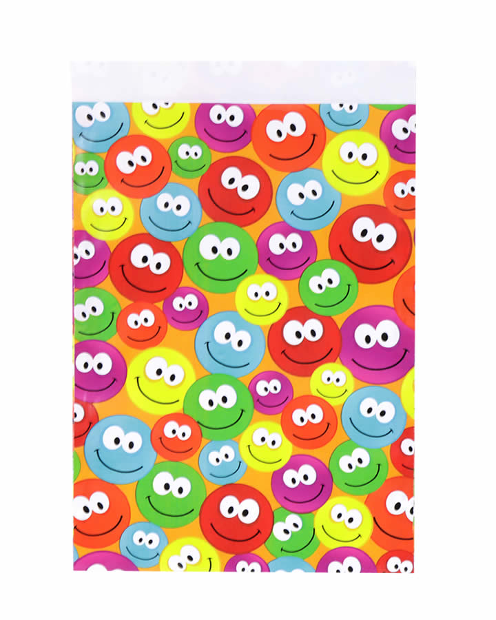 Papieren zakjes smileys 21 x 30 cm (100 stuks)