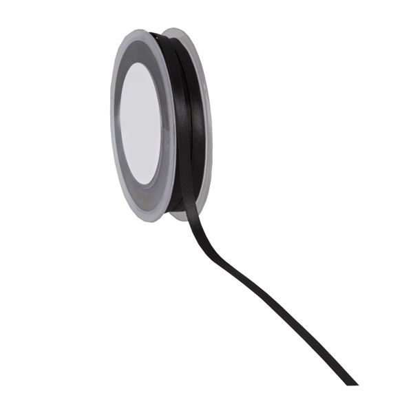Satijnlint 6 mm zwart (50 meter)