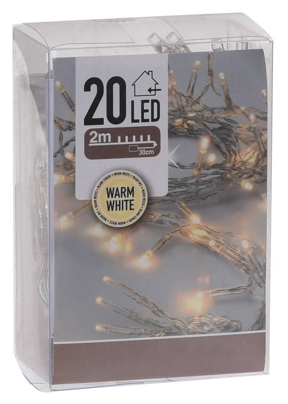 Kerstverlichting warm wit 20 LED (2 meter)