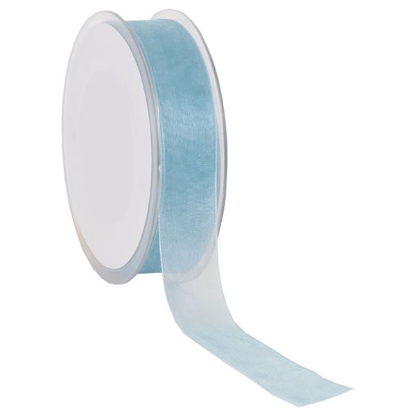 Organza lint lichtblauw 25 mm (50 meter)