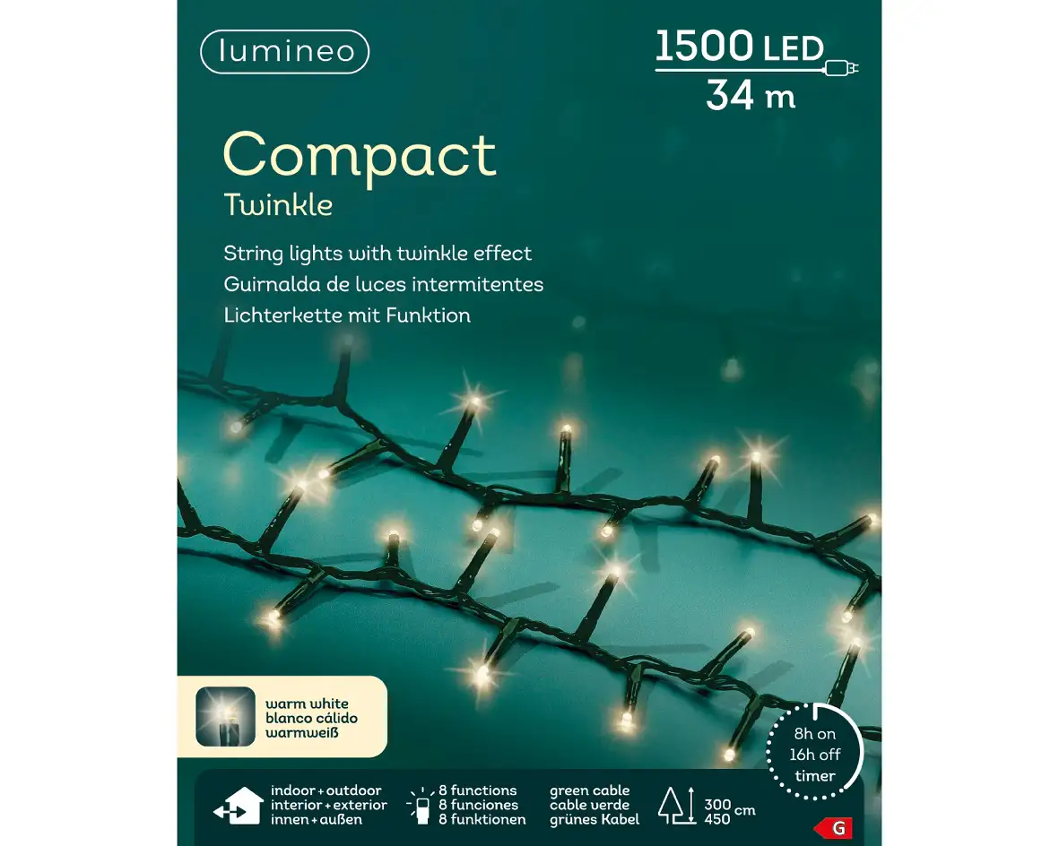 Kerstverlichting warm wit 1500 LED (34 meter)