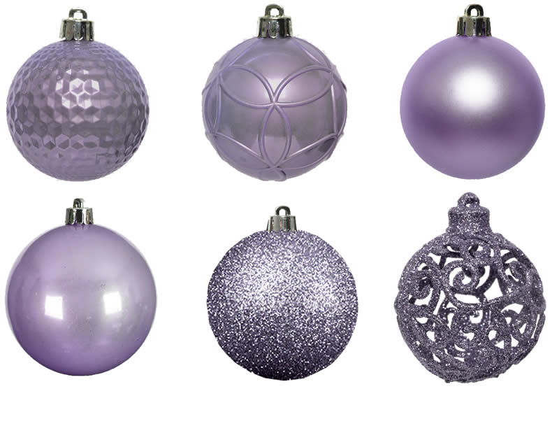 Kerstballen lila 6 cm assorti (37 stuks)