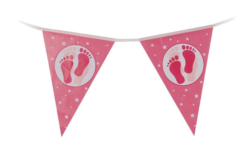 Decoratie slinger baby meisje roze (3,5 meter)