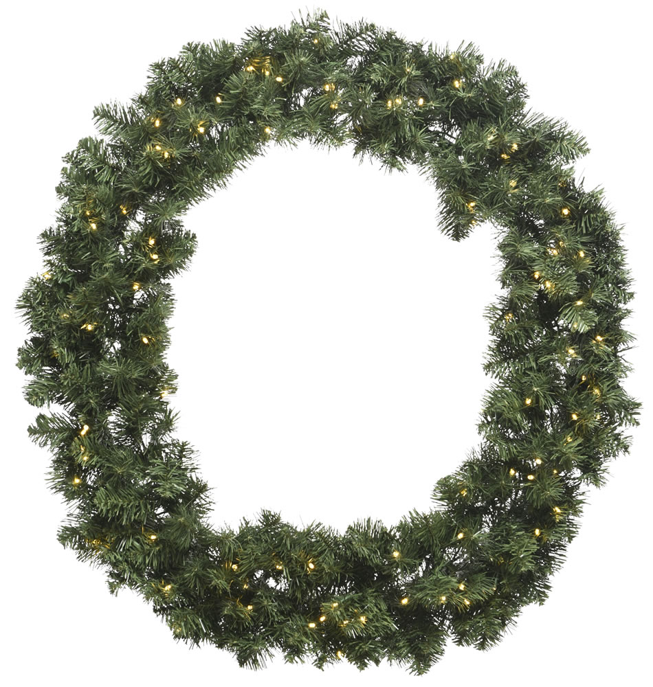 Kerstkrans groen met LED 35 cm (per stuk)