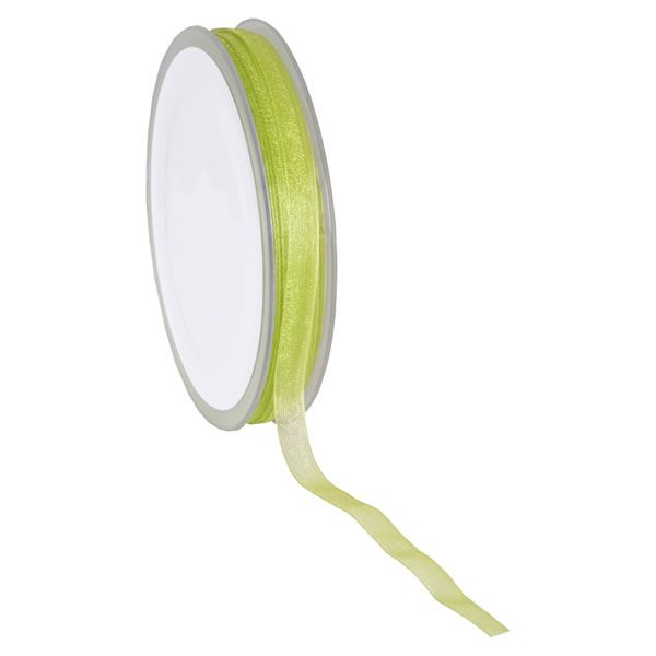 Organza lint limegroen 7 mm (50 meter)