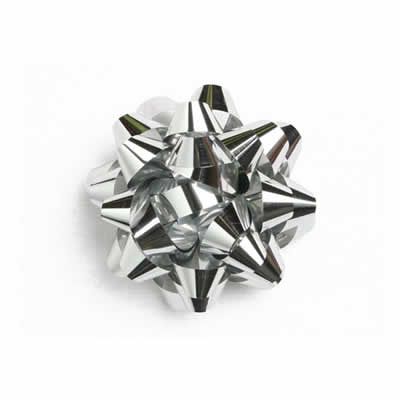 Minibow zilver metallic Ø 35 mm (100 stuks)