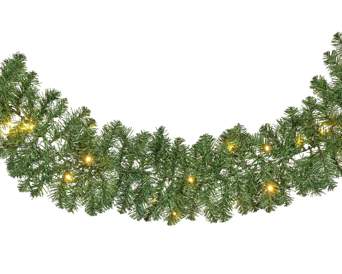 Guirlande kerstslinger groen met 50 LED 270 cm (per stuk)