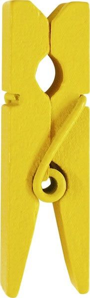 Houten knijper geel 2,5 cm (24 stuks)