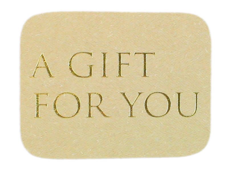 Wensetiket a gift for you goud 37 x 30 mm (500 stuks)